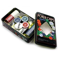 Покерні фішки (100 фішок)(20х12,5х5 см)(вага фішки 4 гр. d-39 мм), K318980 - фото товару