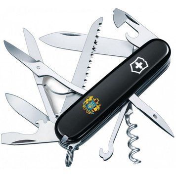 Ніж "Victorinox" Huntsman Ukraine 91мм/15функ/чорн /Великий Герб України, 1.3713.3_T0400u - фото товару