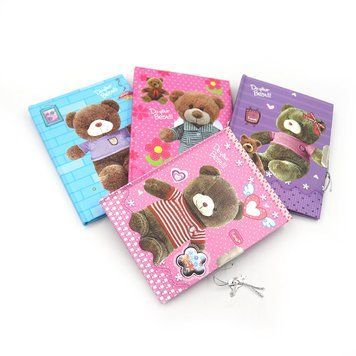 Блокнот на замочке "Мишка" А6, микс, K2757329OO0478DSCNA6 - фото товара