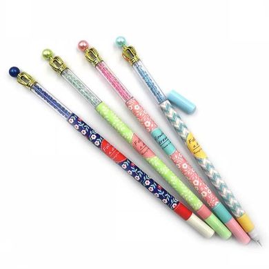 Ручка стирається з іграшкою зі стразами "Корона" синя, PVC бокс, mix, 12шт/етик., K2737000OO5757_DSCN - фото товару