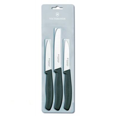 Кухонний набір Victorinox Swiss Classic 6.7113.3, 3 ножа з чорною ручкою., 6.7113.3 - фото товару