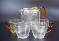 Набор чайник с ситом (500ml) + 4 чашки (100ml) термостекло, K89200074O1137475716 - фото товара