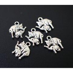 Амулет в кошелёк Пара слонов под серебро 10 штук, K89210147O1557470971 - фото товара