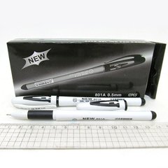 Ручка гелевая черная 0,5мм, белый корпус, K2728342OO801A-BK - фото товара