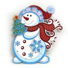 Плакат "Сніговик з шарфом" 35 см, укр.надпісь, K2742542OO9838-2 - фото товару