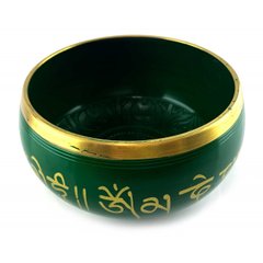 Чаша поющая бронзовая " Будда" зеленая (16.5х 8.7х 15.8 см), K334900 - фото товара