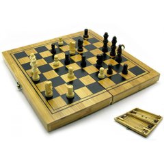 Нарди + шахи + шашки бамбук (24х12 см), K318477 - фото товару