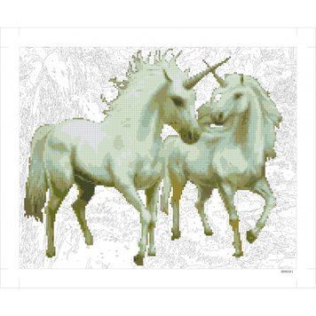 Картина по номерам + Бриллиант 9D 40*50 "Единороги" карт. уп., K2755701OO9D90581 - фото товара