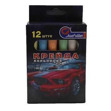 Мел цветной круглый "Mustang"8*0,9см,6цв.12шт.карт.уп.с держ.1шт/этик., K2744369OO2007S_ - фото товара