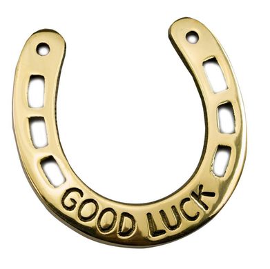 Подкова бронзовая "Good luck" (10,5х10,5 см)(Naal Good Luck big Holes), K324456 - фото товара