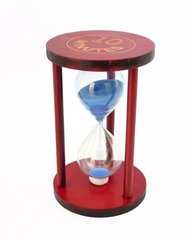 Песочные часы "Круг" стекло + тёмное дерево 10 минут Голубой песок, K89290191O1137476263 - фото товара
