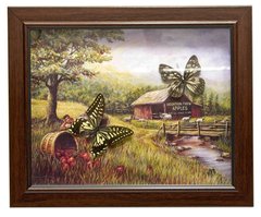 Метелики в рамці на тлі (2шт.)(28х23х2,5 см), K326044 - фото товару