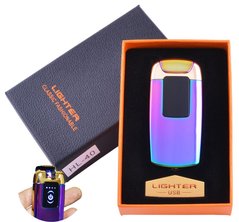 Электроимпульсная зажигалка в подарочной упаковке Lighter (Двойная молния, USB) №HL-40 Хамелеон, №HL-40 Хамелеон - фото товара