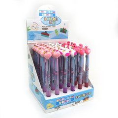 Ручка шариковая детская многоцв. 3цв. "Лебеди", с игрушкой, грип, K2740287OO4538-3IMG - фото товара