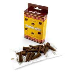 Sandalwood Incense Cones (Сандал) (Tulasi) Конуси, K334417 - фото товару
