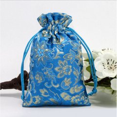 Мешочек сатиновый с орнаментом Голубые цветы, K89040226O1557472273 - фото товару
