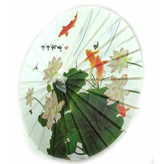 Парасолька бамбук з папером "Риби" (d-40 см h-30,5 см), K332806 - фото товару