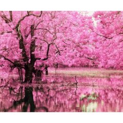 Раскраска по номерам 30*40см "Розовые деревья" OPP (холст на раме краски+кисти), K2748588OO1264EKTL_O - фото товару