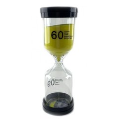 Часы песочные 60 мин желтый песок (13х5,5х5,5 см), K332073E - фото товара