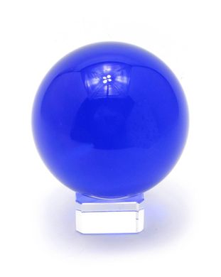 Кришталева куля на підставці синій (8 см), K328869 - фото товару