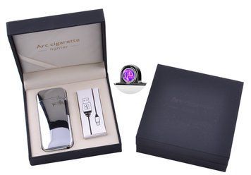Електроімпульсна запальничка в подарунковій коробці Lighter (USB) №5007 Silver, №5007 Silver - фото товару