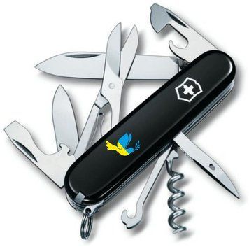 Ніж "Victorinox" Climber Ukraine 91мм/14функ/чорн /Голуб світу син-жовт., 1.3703.3_T1036u - фото товару