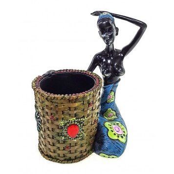 Підставка для ручок "Африканка з кошиком" (16х12,5х9см)A, K326950A - фото товару