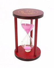 Песочные часы "Круг" стекло + тёмное дерево 10 минут Розовый песок, K89290191O1137476264 - фото товара