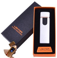 USB зажигалка в подарочной упаковке Lighter (Спираль накаливания) №HL-49 White, №HL-49 White - фото товара