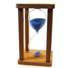 Часы песочные в бамбуке "Time is Money" голубой (20 мин)(16,5х10х10 см), K329765 - фото товара
