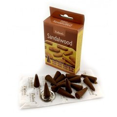 Sandalwood Premium Incense Cones (Сандал) (Tulasi) Конуси, K334389 - фото товару