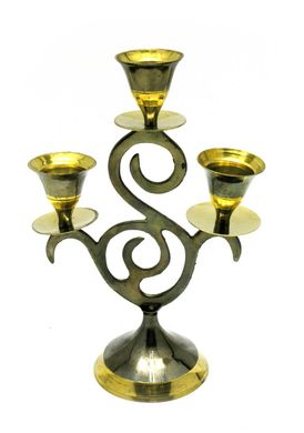 Подсвечник бронзовый (16,5х11,5х6 см)(Candle Stand 3C "S"Antic), K328319 - фото товара