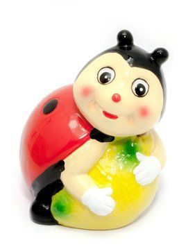 Скарбничка керамічна "Божа Корівка з Лимоном" (12х9,5х9 см), K329716A - фото товару