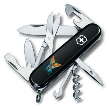 Ніж "Victorinox" Climber Ukraine 91мм/14функ/чорн /Ангел ЗСУ, 1.3703.3_T1061u - фото товару