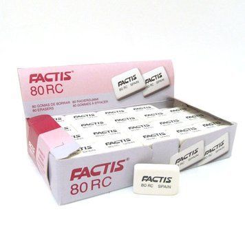 Ластик прямоуг. бел. "TM FACTIS" 2,8*1,9*0,7см 80шт/этик, K2738625OO80CNFRC - фото товара