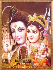 Постер "Индийские боги" Шива Парвати Ганеш AAP 038, K89040059O362835994 - фото товара