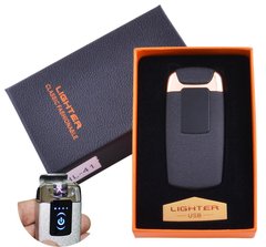 Електроімпульсна запальничка в подарунковій упаковці Lighter (Подвійна блискавка, USB) №HL-41 Black, №HL-41 Black - фото товару