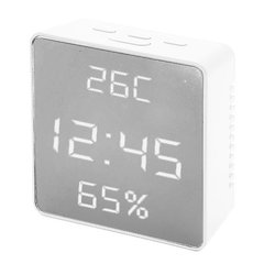Часы сетевые VST-887Y-6, белые, температура, влажность, USB, SL7985 - фото товара