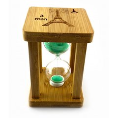 Годинник пісочний у бамбуку "Time is Money" зелений (3 хв) (9,5х6,5х6,5 см), K329766D - фото товару