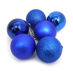 Набір ялинкових кульок "BLUE" 5см, 6шт, OPP, K2742362OO0570B-5 - фото товару