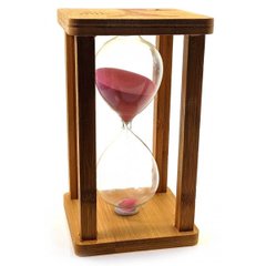 Годинник пісковий в бамбуку "Time is Money" рожевий (20 хв) (16,5х10х10 см), K329765A - фото товару