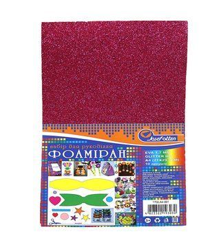 Фоамиран EVA 1.7&plusmn;0.1MM "Малиновый" GLITTER HQ A4 (21X29.7CM), K2741440OO17GLA4-001 - фото товара