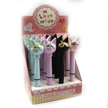 Ручка детская с игрушкой "Super Cat", синяя, грип, mix, 12шт/этик., K2745396OO9664DSCN - фото товара