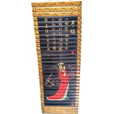Панно бамбукове "Дівчина з сакурою" (24х65 см), K322095C - фото товару