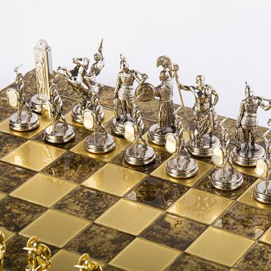 S19BRO шахи "Manopoulos", "Грецька міфологія", латунь, коричневі, 54х54см, 9,8 кг, S19BRO - фото товару