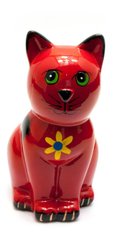 Керамічна скарбничка "Кіт" червона (16,5х10х7,5 см), K329520 - фото товару