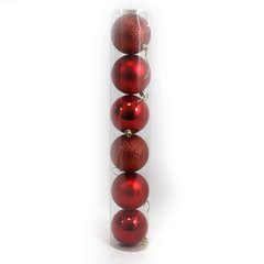 Набор шаров тубус "RED" 6см, 6шт., PVC, K2OO0922-6RD6sk - фото товара