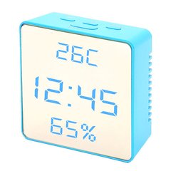 Часы сетевые VST-887Y-5, голубые, температура, влажность, USB, SL7984 - фото товара