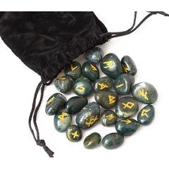 Набір РУН для ворожіння з натуральних каменів у мішечку Rune-052 Геліотроп, K89170307O1807717092 - фото товару