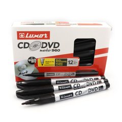 Маркер "Luxor" CD/DVD, чорн. 12шт/етик, K2754450OO3501 - фото товару